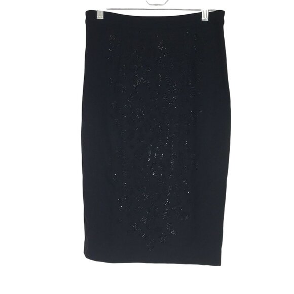 A.L.C. -WOMEN'S 0 - BLACK SEQUIN VISCOSE LINED PENCIL SKIRT - Picture 1 of 8
